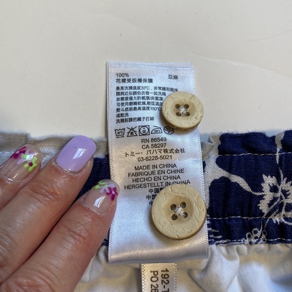 TOMMY BAHAMA Linen Floral Shorts Drawstring Hawaiian Womens Sz Small - Picture 8 of 12